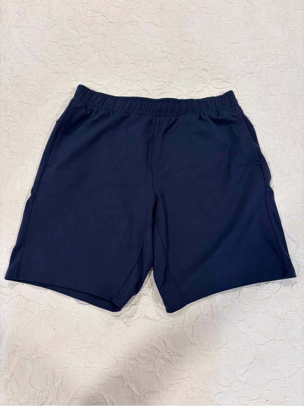 Men's Athletic Elastic-Waist Navy Shorts